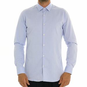 CAMICIA MICROFANTASIA AZZURRO